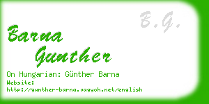 barna gunther business card